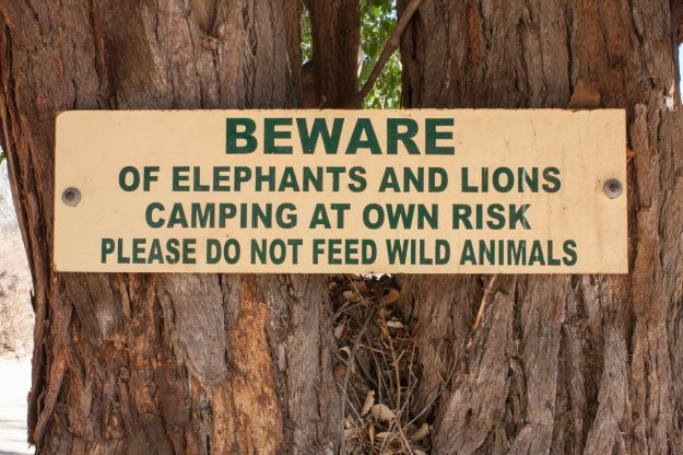 Sign at our camp site on the Ugab River